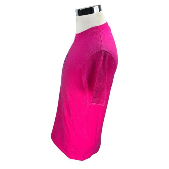 Vintage LL Bean Cycling T-Shirt Mens Medium Pink Short Sleeve 80s USA Hanes Tag - Picture 3 of 9